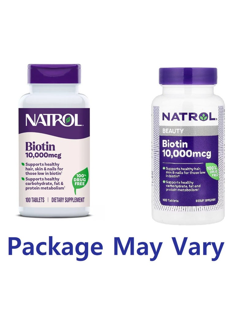 Natrol Biotin 10000 Mcg Maximum Strength 100 Tablets - Image 1